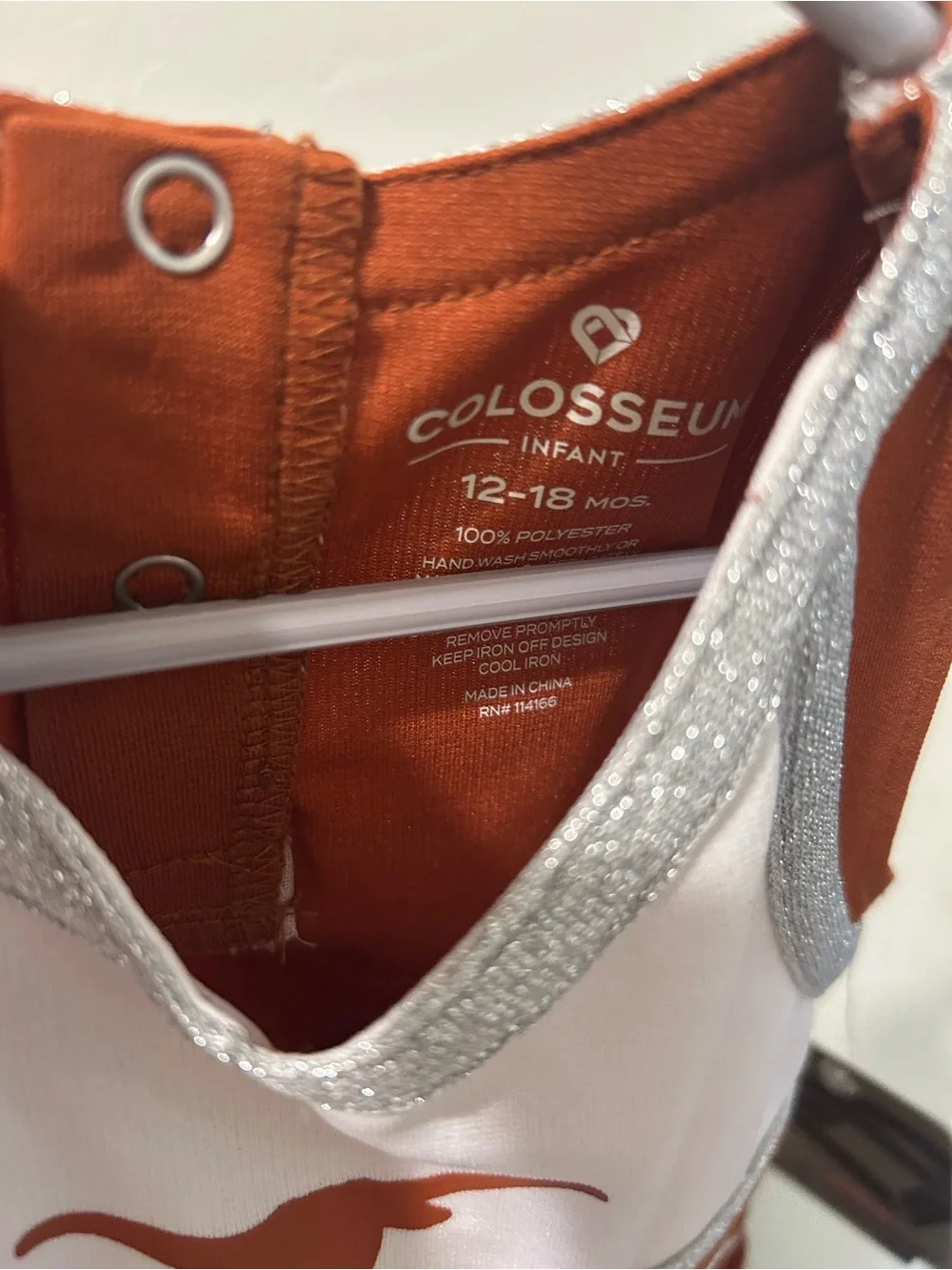 Colosseum Toddler Cheer Dress - Rust Orange, Black & Silver - Picture 6 of 6